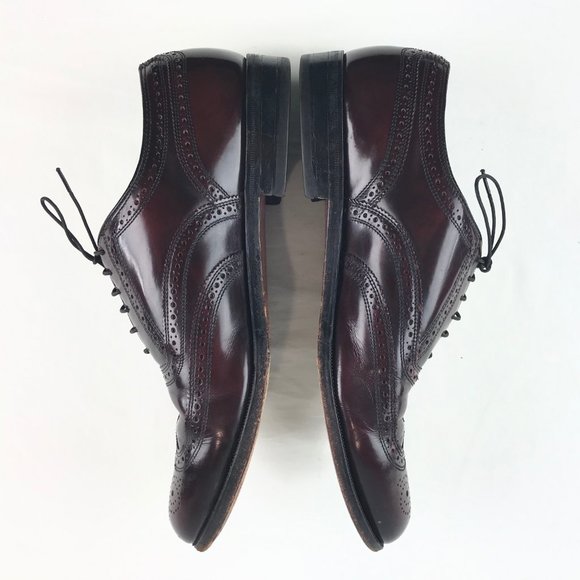 FLORSHEIM Mens Leather Burgundy Wingtip Shoes 10 D main image 6